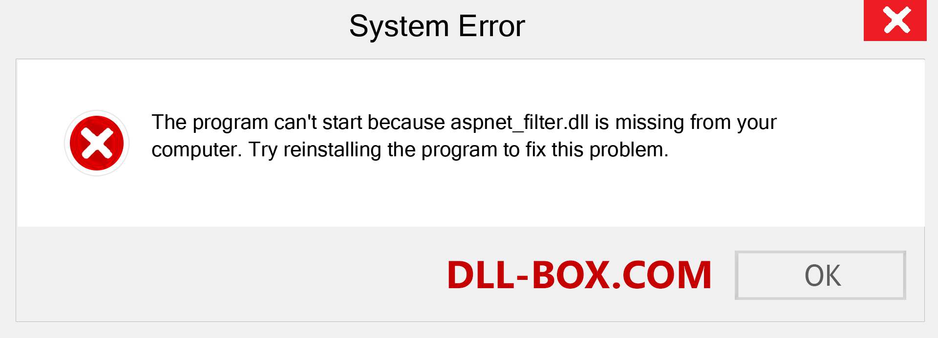  aspnet_filter.dll file is missing?. Download for Windows 7, 8, 10 - Fix  aspnet_filter dll Missing Error on Windows, photos, images